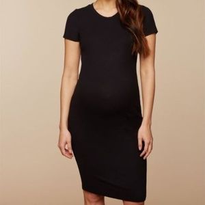 Motherhood Maternity Rib Knit Tee Shirt Dress - Black